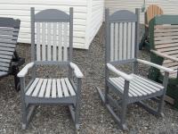 Set of Porch Rockers in Light Grey and Dark Grey Poly Lumber