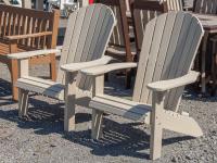 Two Woodgrain Poly Adirondack Chairs