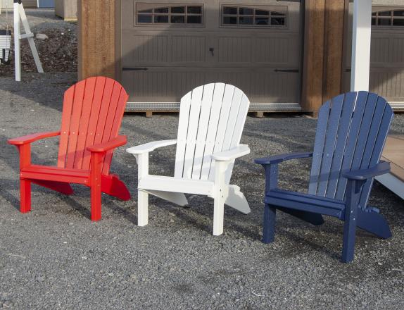 Red, White, & Blue Poly Lumber Heavy Duty Adirondack Chairs